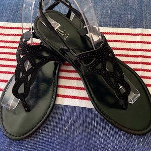 Candies. Black Sandal sz 8